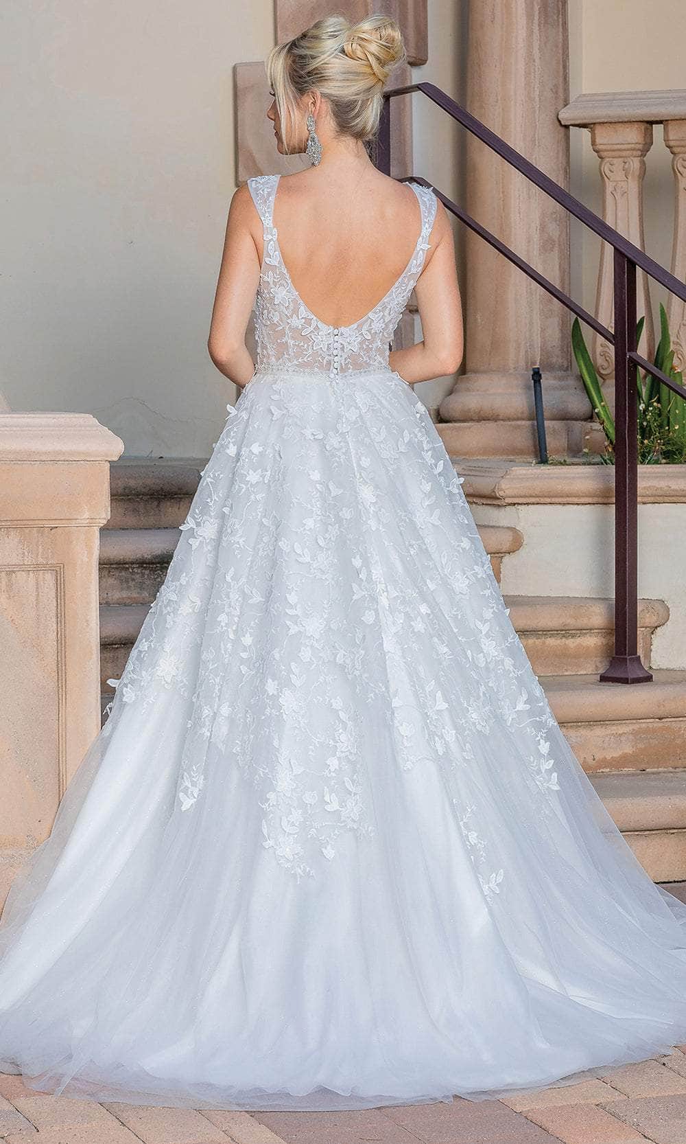 Dancing Queen 0207 - Embroidered V-Neck Ballgown Wedding Dresses