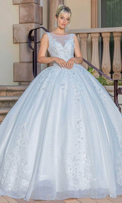 Dancing Queen 0252 - Embroidered Sleeveless Ballgown Quinceanera Dresses XS /  Off White
