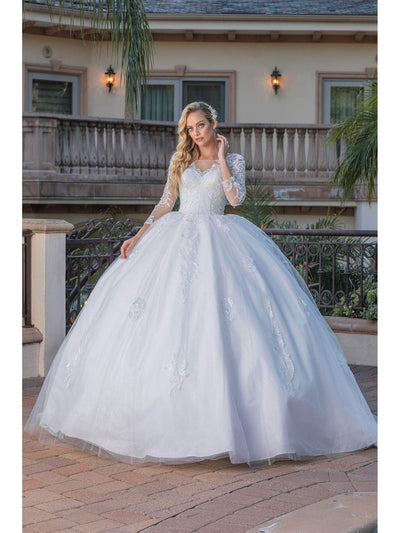 Dancing Queen 0264 - Long Sleeve Illusion Neck Ballgown Special Occasion Dresses