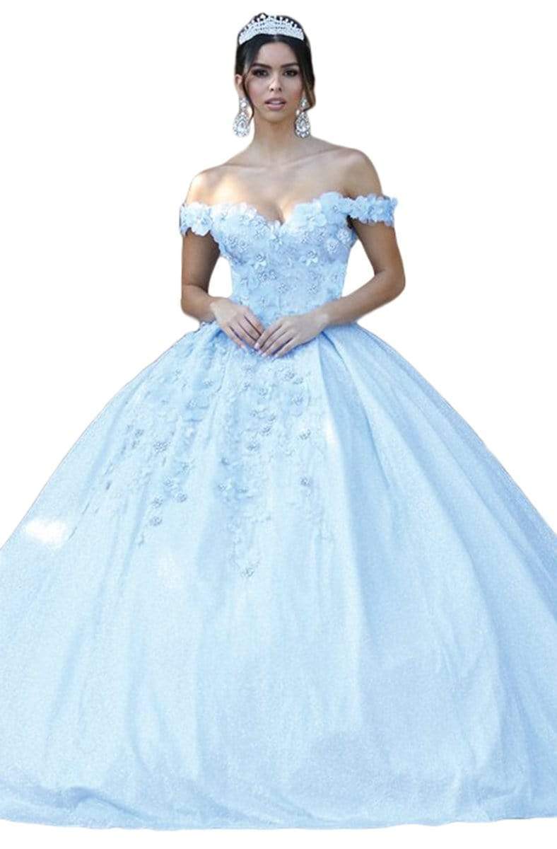 Dancing Queen - 1527 Beaded Floral Appliqued Quinceanera Gown
