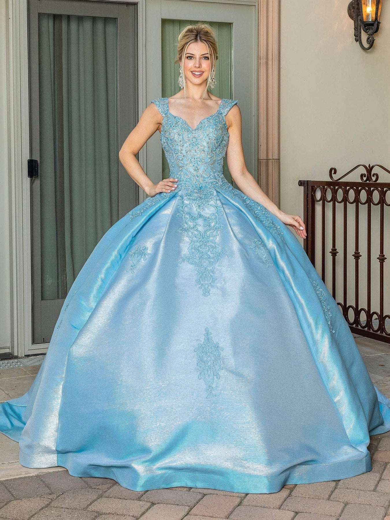 Dancing Queen Danq_1585 - Long Ballgown Dress - Rhinestones, Lace ...