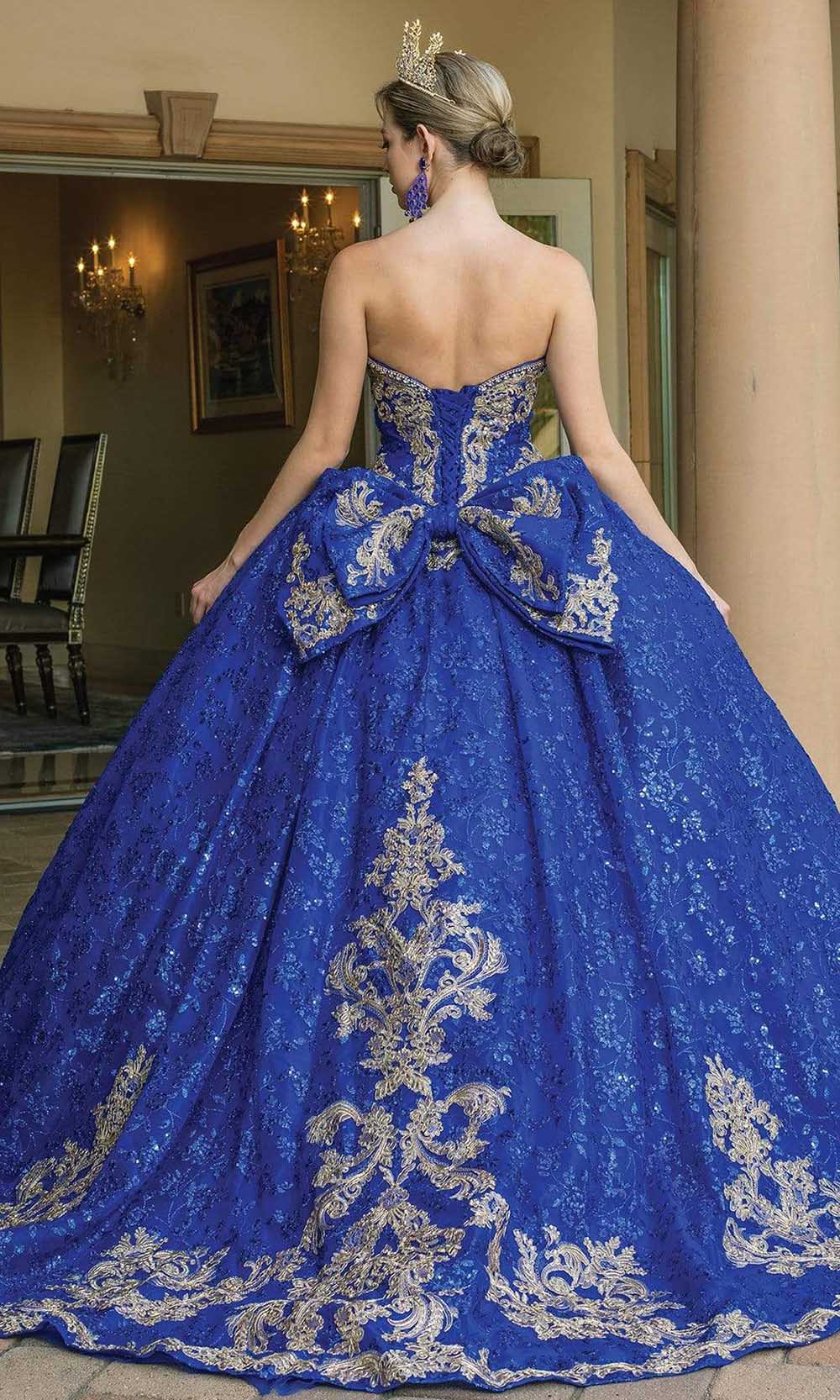 Dancing Queen - 1650 Strapless Royalty Motif Ballgown Quinceanera Dresses