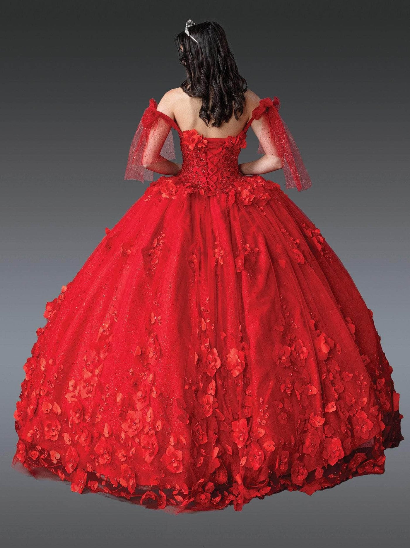 Dancing Queen 1792 - Off Shoulder Floral Quinceanera Gown Quinceanera Dresses