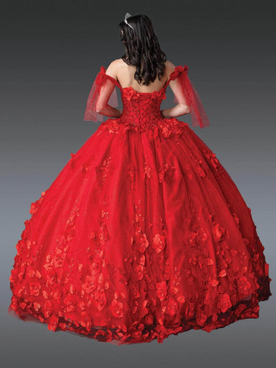 Dancing Queen 1792 - Off Shoulder Floral Quinceanera Gown Quinceanera Dresses