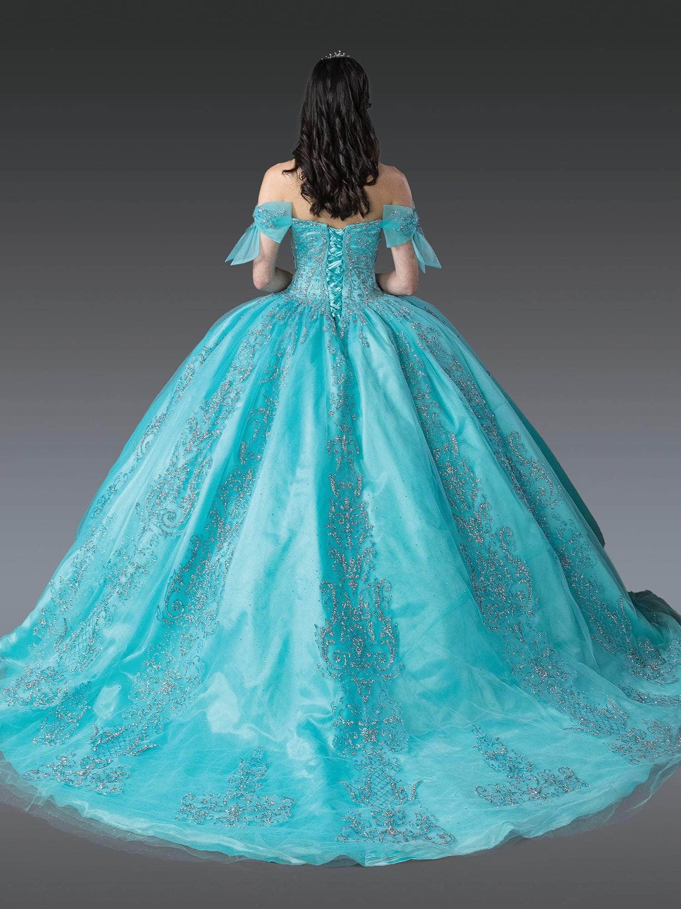 Dancing Queen 1814 - Sparkling Off Shoulder Tulle Ballgown Quinceanera Dresses