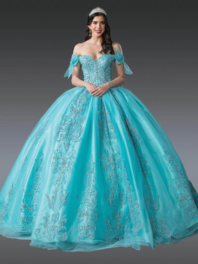 Dancing Queen 1814 - Sparkling Off Shoulder Tulle Ballgown Quinceanera Dresses