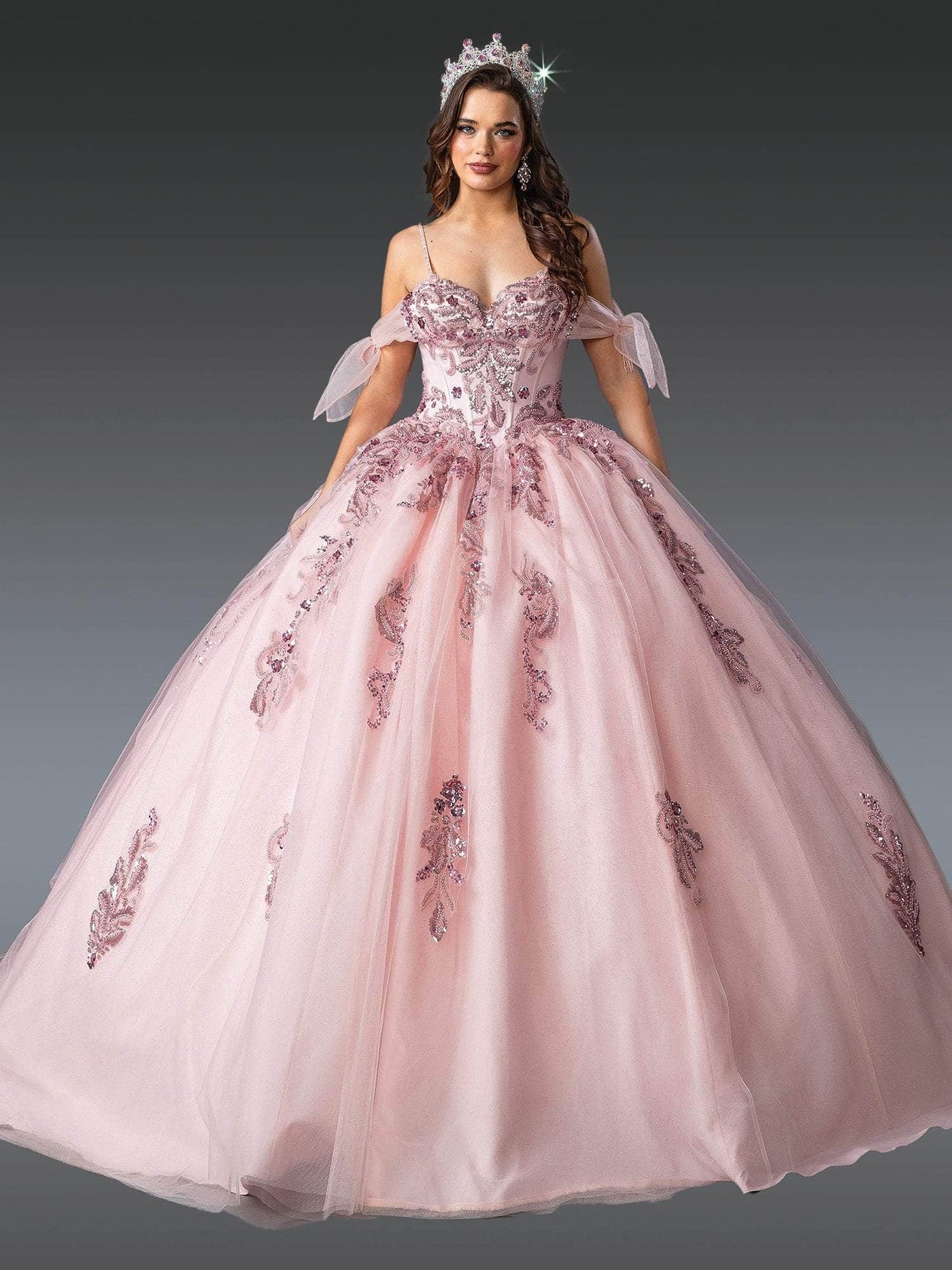 Dancing Queen 1902 - Glitter Lace-Up Sweetheart Ballgown Quinceanera Dresses