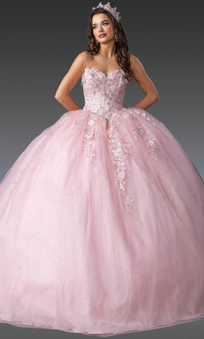 Dancing Queen 1916 - Sweetheart Butterfly Tulle Ballgown Quinceanera Dresses XS /  Blush