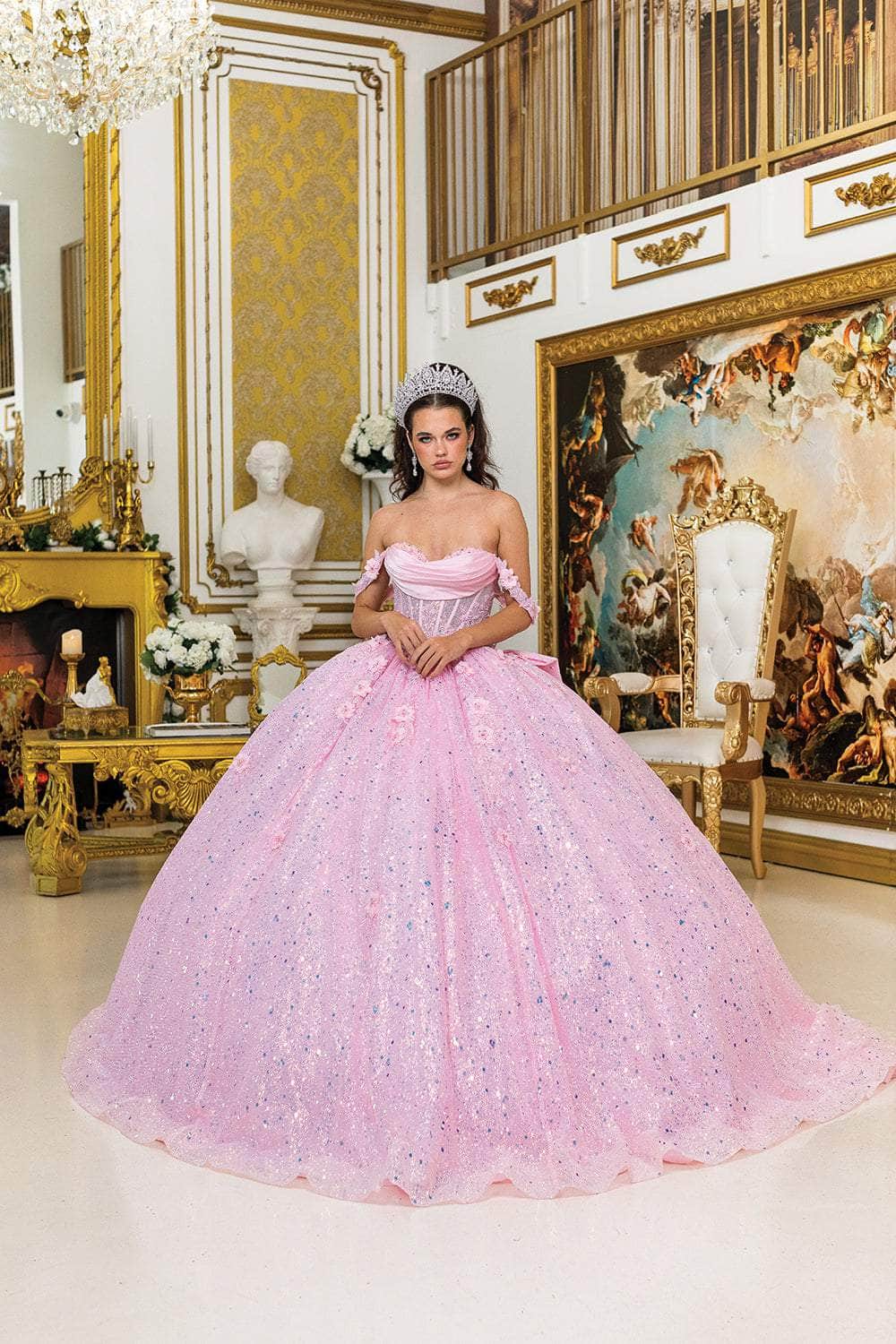 Dancing Queen 1984 - Floral Appliqued Glitter Sweetheart Ballgown Ball Gowns