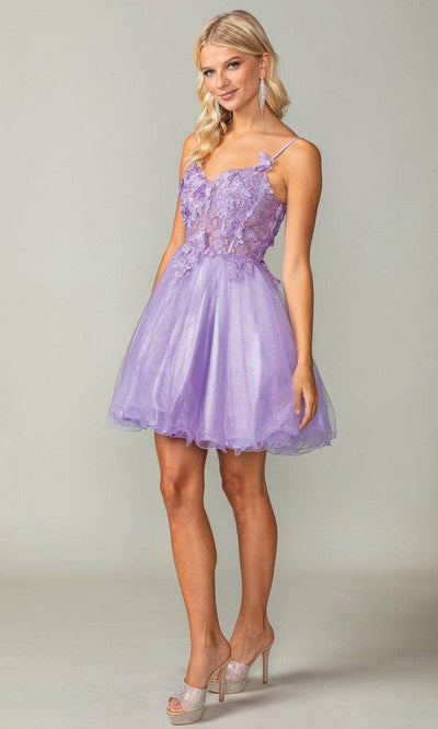Dancing Queen 3341 - Applique Ornate Cocktail Dress Special Occasion Dresses XS /  Lilac