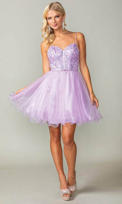 Dancing Queen 3352 - Embroidered A-Line Cocktail Dress Homecoming Dresses XS /  Lilac