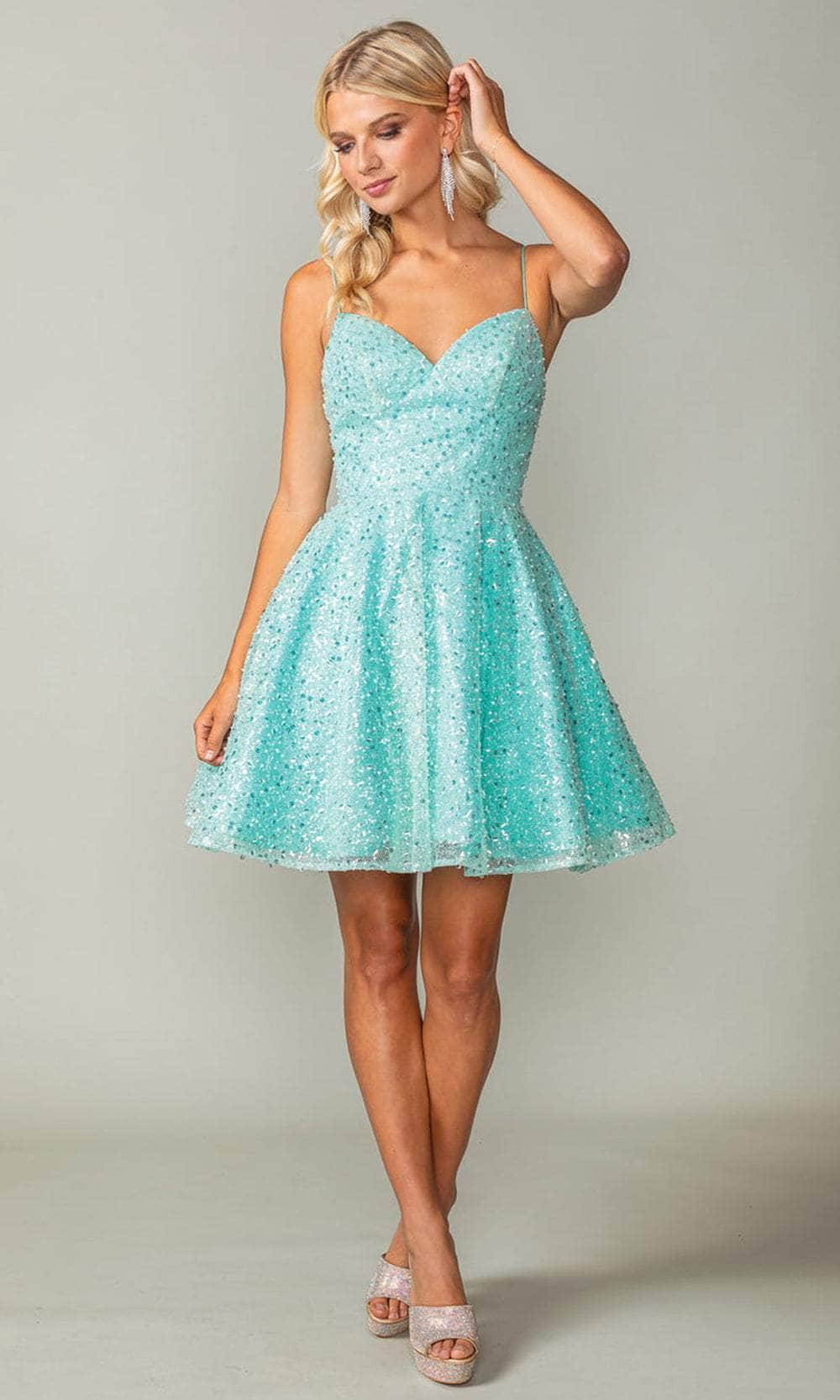 Dancing Queen 3359 - A-Line Sequin Cocktail Dress Special Occasion Dresses XS /  Mint