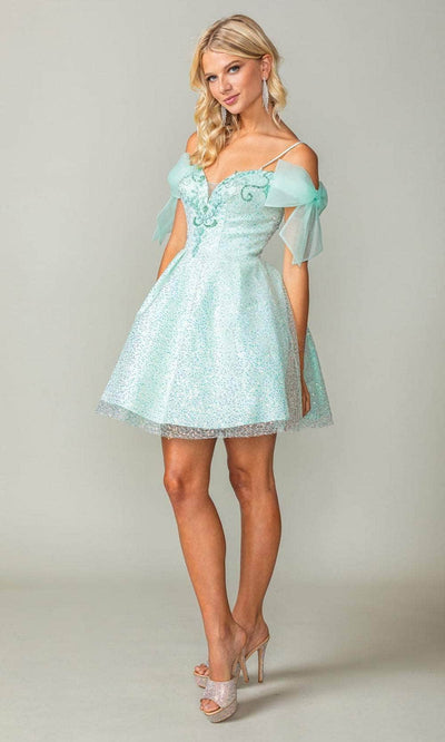 Dancing Queen 3363 - Beaded A-Line Cocktail Dress Special Occasion Dresses XS /  Mint