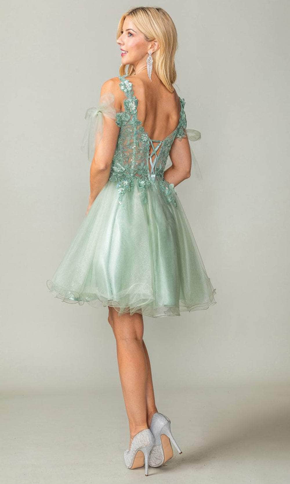 Dancing Queen 3365 - Applique Corset Cocktail Dress Special Occasion Dress