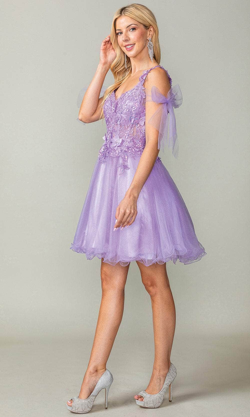Dancing Queen 3365 - Applique Corset Cocktail Dress Special Occasion Dress