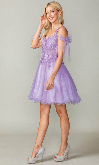 Dancing Queen 3365 - Applique Corset Cocktail Dress Special Occasion Dress