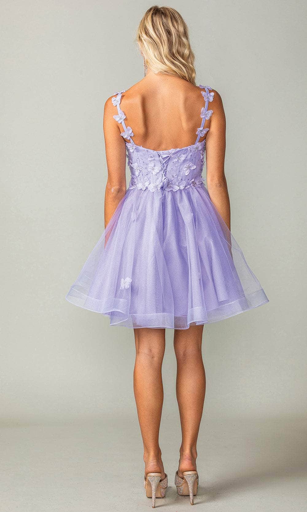 Short A-Line Homecoming Dress with Butterflies Blush / 2XLarge Short A-Line Homecoming Dress with Butterflies Blush / 2XLarge