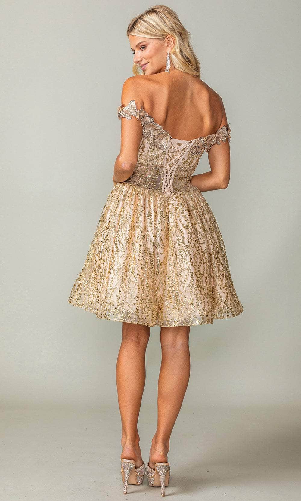 Dancing Queen 3370 - Glitter Butterfly Cocktail Dress Special Occasion Dresses