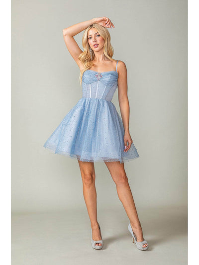 Dancing Queen 3389 - Bejeweled Tulle Cocktail Dress Special Occasion Dresses