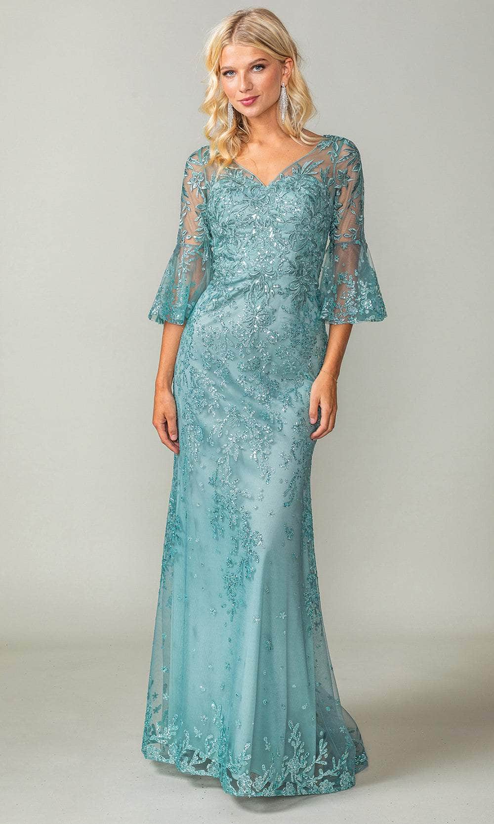 bell prom dresses Long Bell Sleeves V Neck Mermaid Lace Long Prom Dresses, Long Sleeves Lace Formal Dresses, Mermaid Evening Dresses