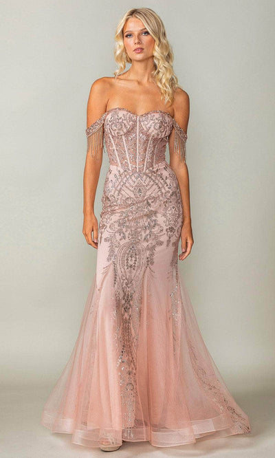 Dancing Queen 4365 - Glitter Print Trumpet Prom Dress Prom Dresses