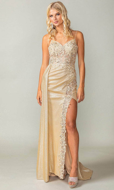 Dancing Queen 4377 - Spaghetti Strap Embroidered Prom Dress Prom Dresses 