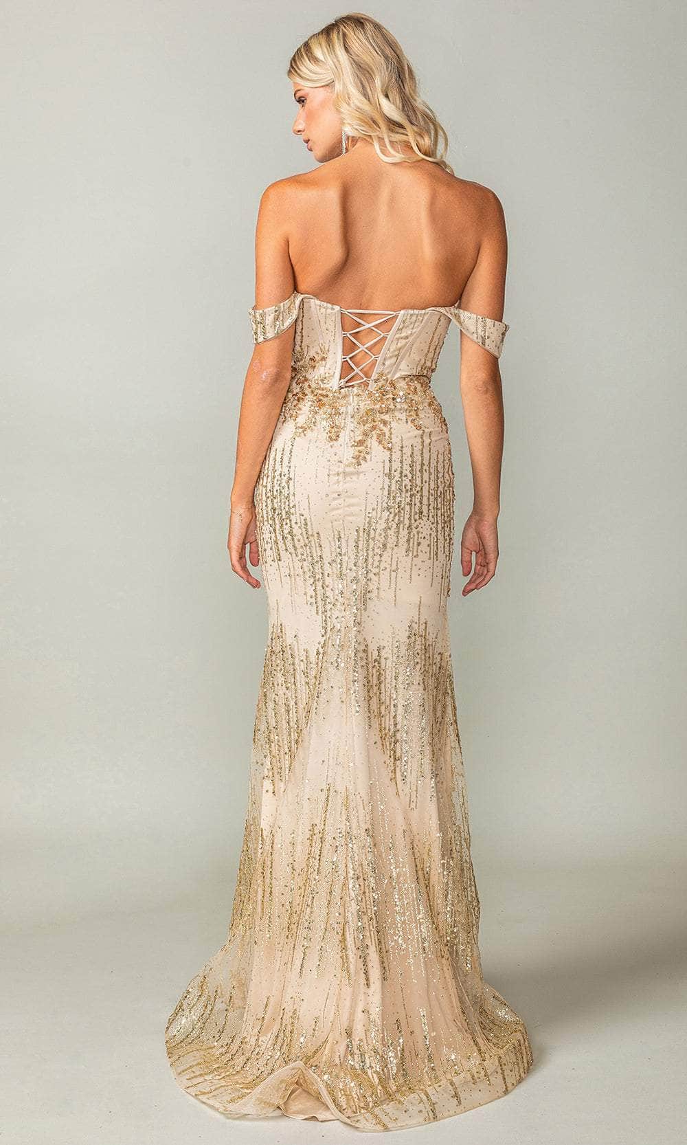 Lace-Up Long Sweetheart Prom Dress with Sequins Dusty Blue / Large Lace-Up Long Sweetheart Prom Dress with Sequins Dusty Blue / Large