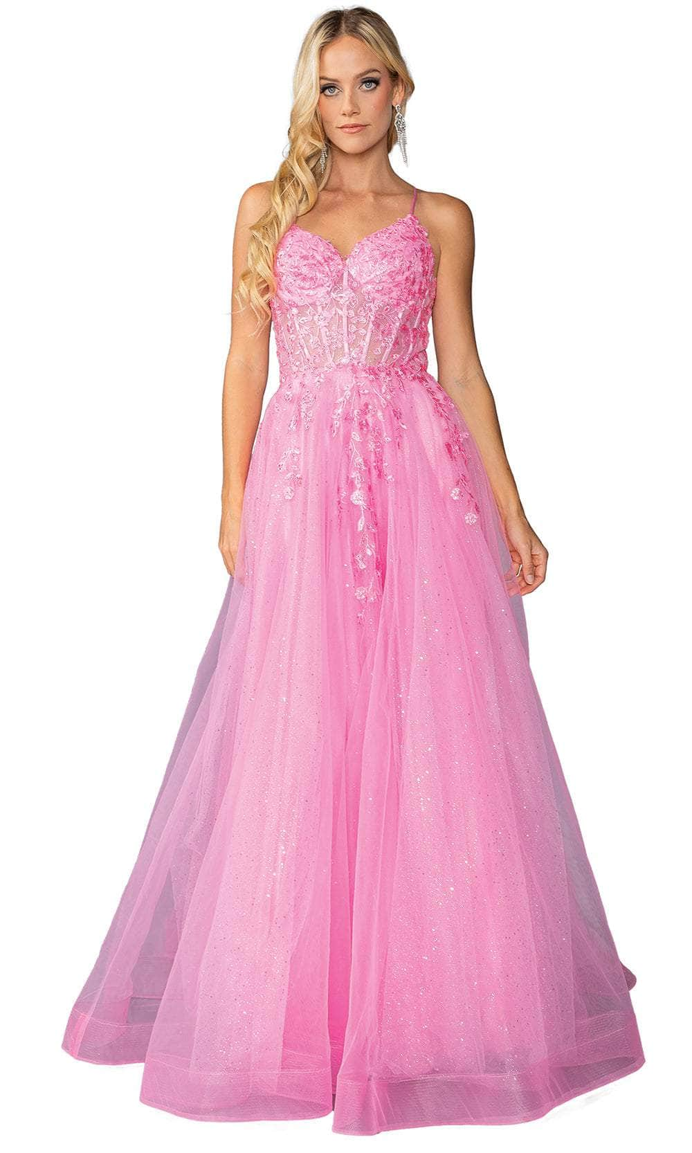 Dancing Queen 4421 - Glitter Lace-Up Ballgown Prom Dresses 