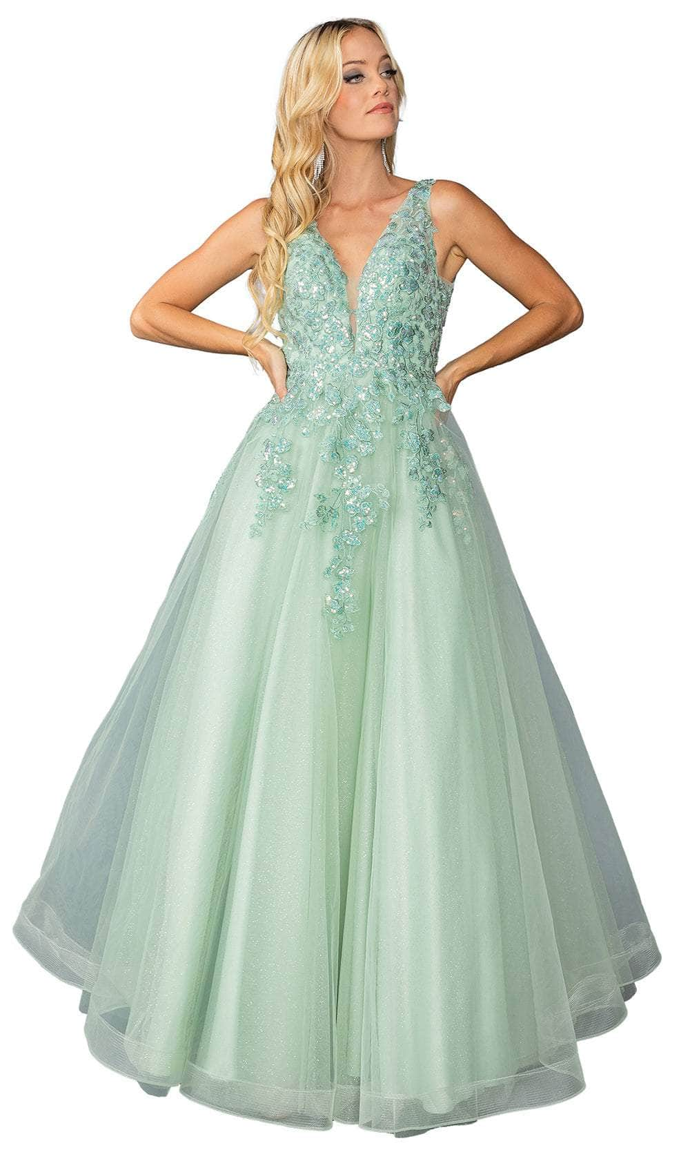 Dancing Queen 4430 - V-Back Embroidered Ballgown Ball Gowns XS /