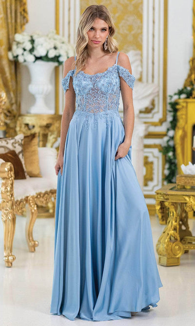 Dancing Queen 4482 - Lace Embellished A-Line Gown Prom Dresses