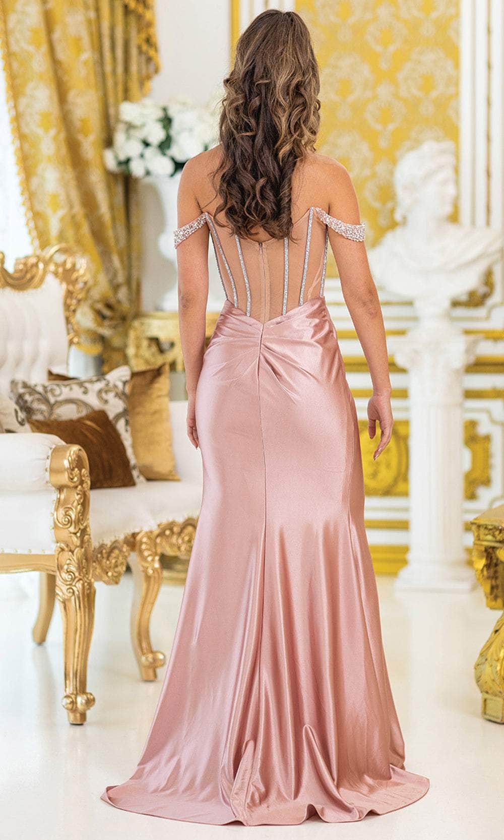 illusion corset dress La Femme 32639