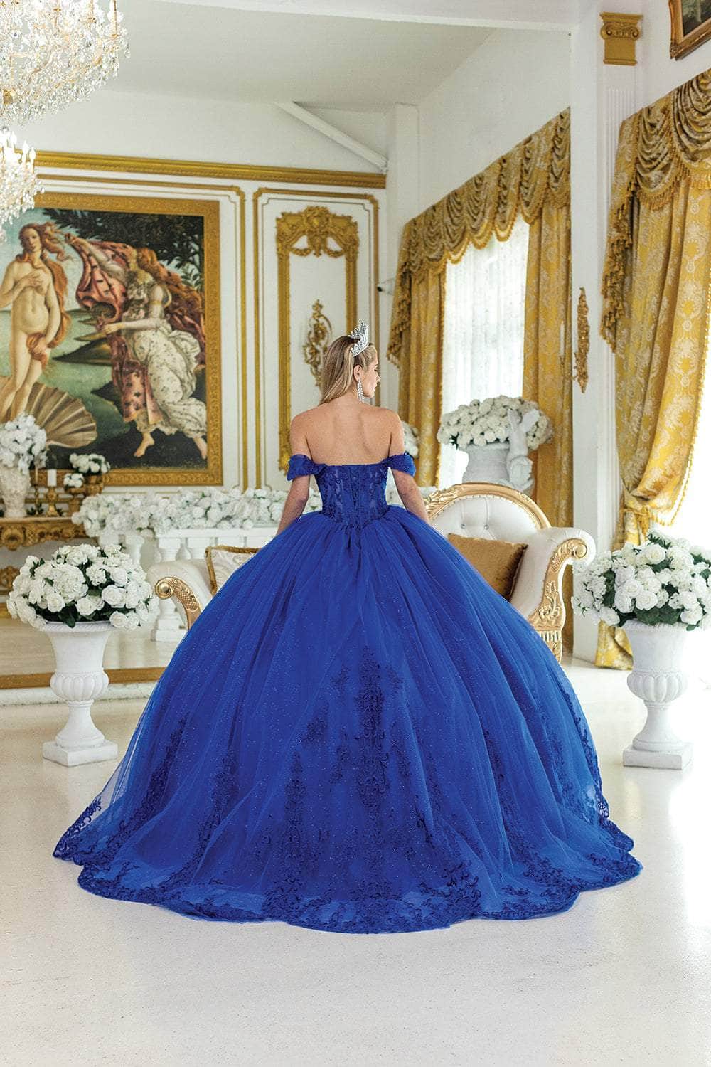 Dancing Queen 5003 Long Quinceanera Dress Royal Blue / XSmall Dancing Queen 5003 Long Quinceanera Dress Royal Blue / XSmall