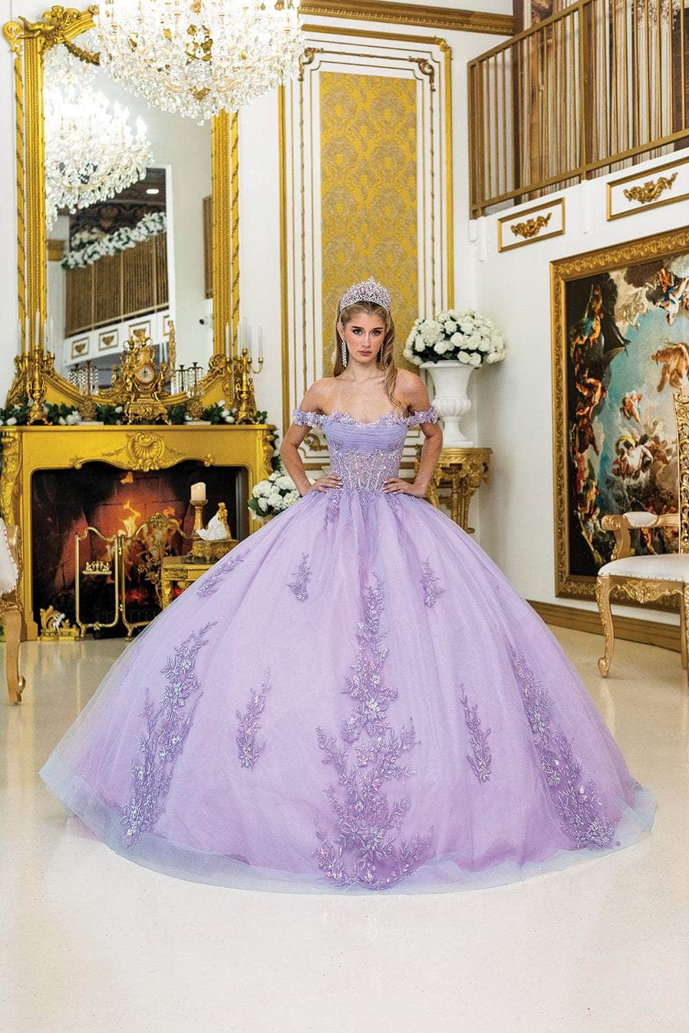 Dancing Queen 5011 Long Quinceanera Dress Lilac / XLarge Dancing Queen 5011 Long Quinceanera Dress Lilac / XLarge