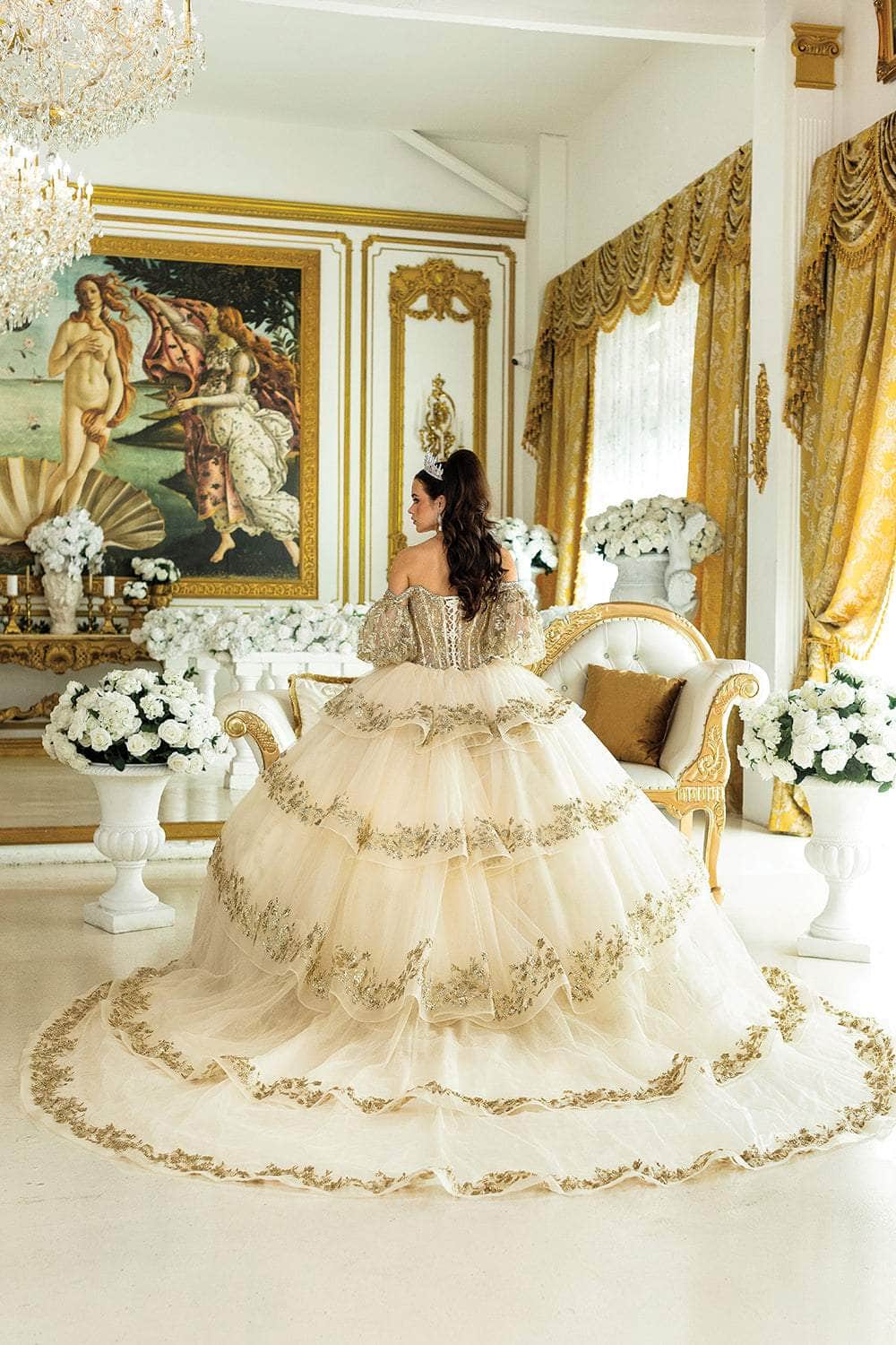 Dancing Queen 5019 Long Quinceanera Dress Rose Gold / XSmall Dancing Queen 5019 Long Quinceanera Dress Rose Gold / XSmall