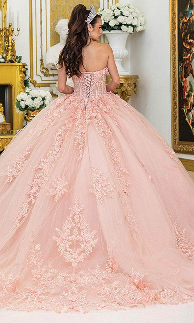 Dancing Queen 5027 - Glitter Tulle Lace-Up Back Ballgown Quinceanera Dresses