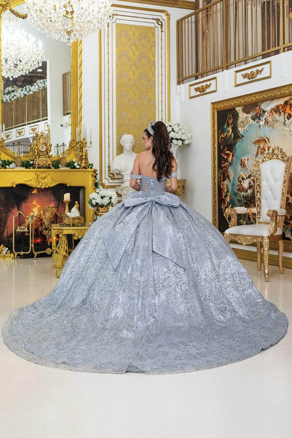 Dancing Queen 5043 - Beaded Off Shoulder Pleated Ballgown Ball Gowns
