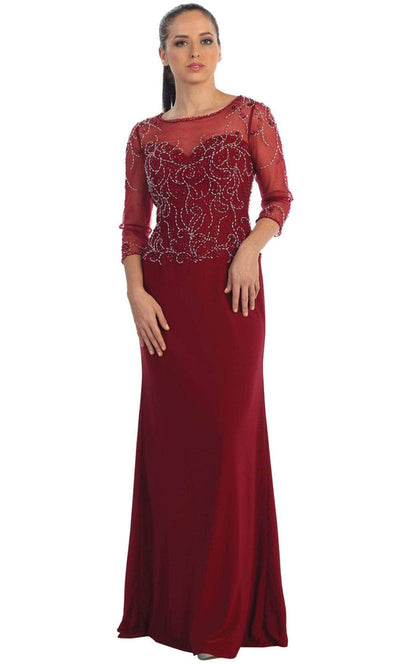 Dancing Queen 9190 - Embellished Sheath Long Dress Mother of the Bride Dresses