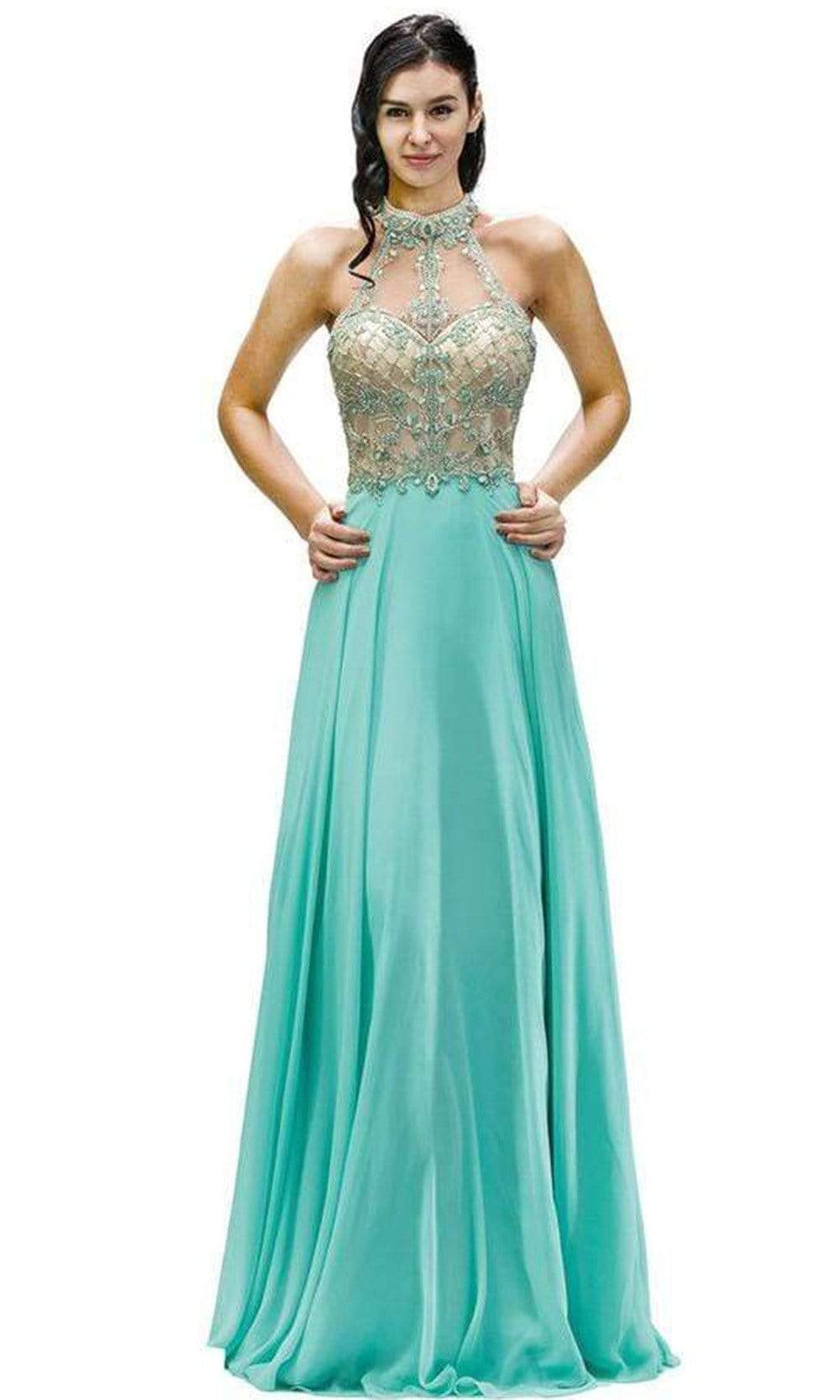 halter choker dress Dancing Queen 9293 SUN 7/12 FOR THE BRIDE