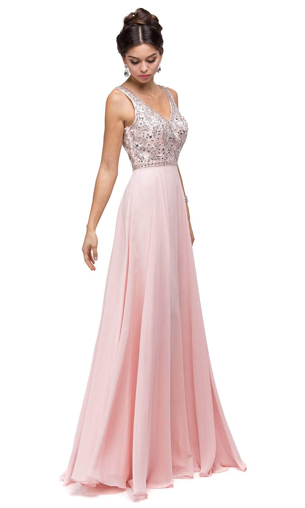 Dancing Queen 9589 - Jeweled V-Neck Long Gown Mother of the Bride Dresses