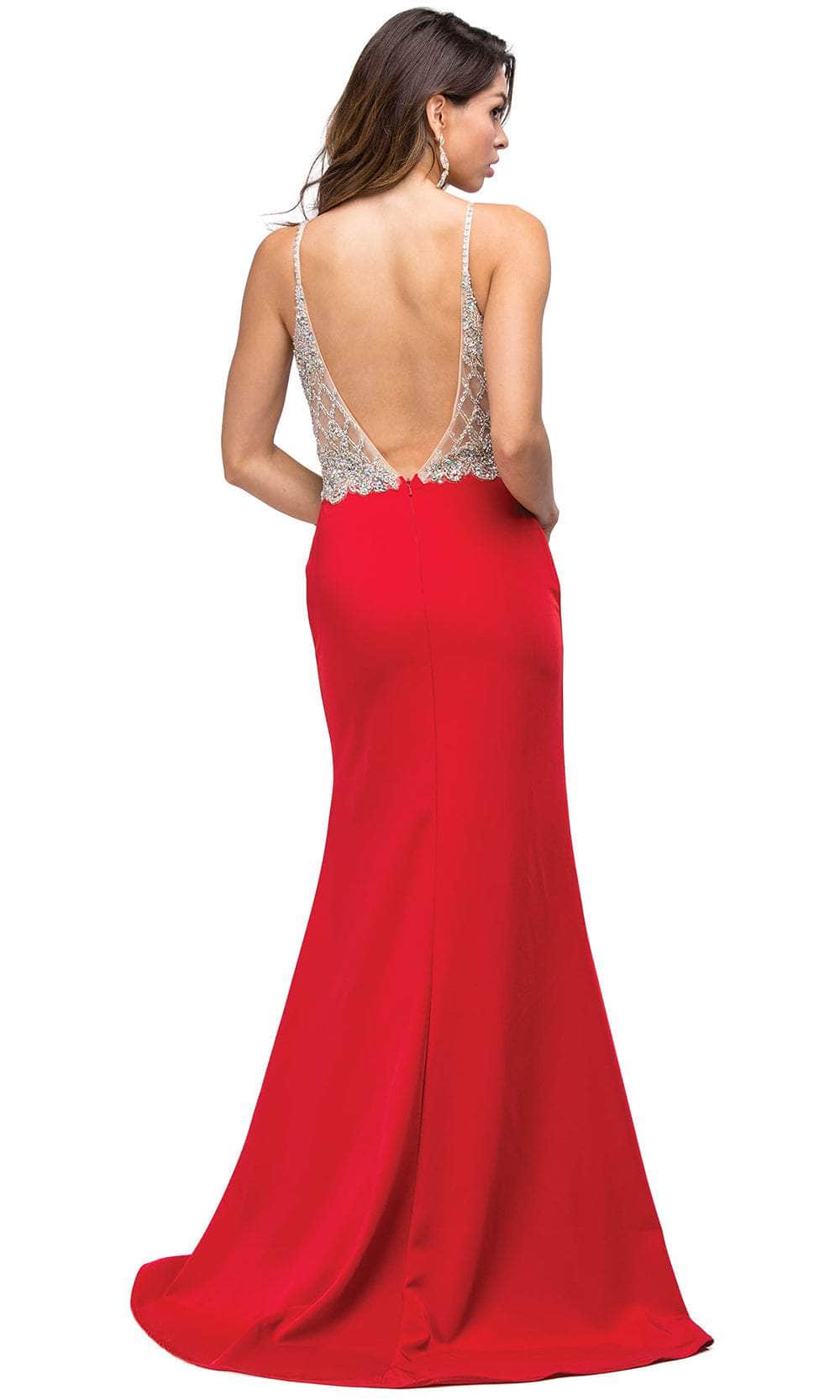 Dancing Queen 9650 - Beaded Top V-Neck Prom Gown Prom Dresses 