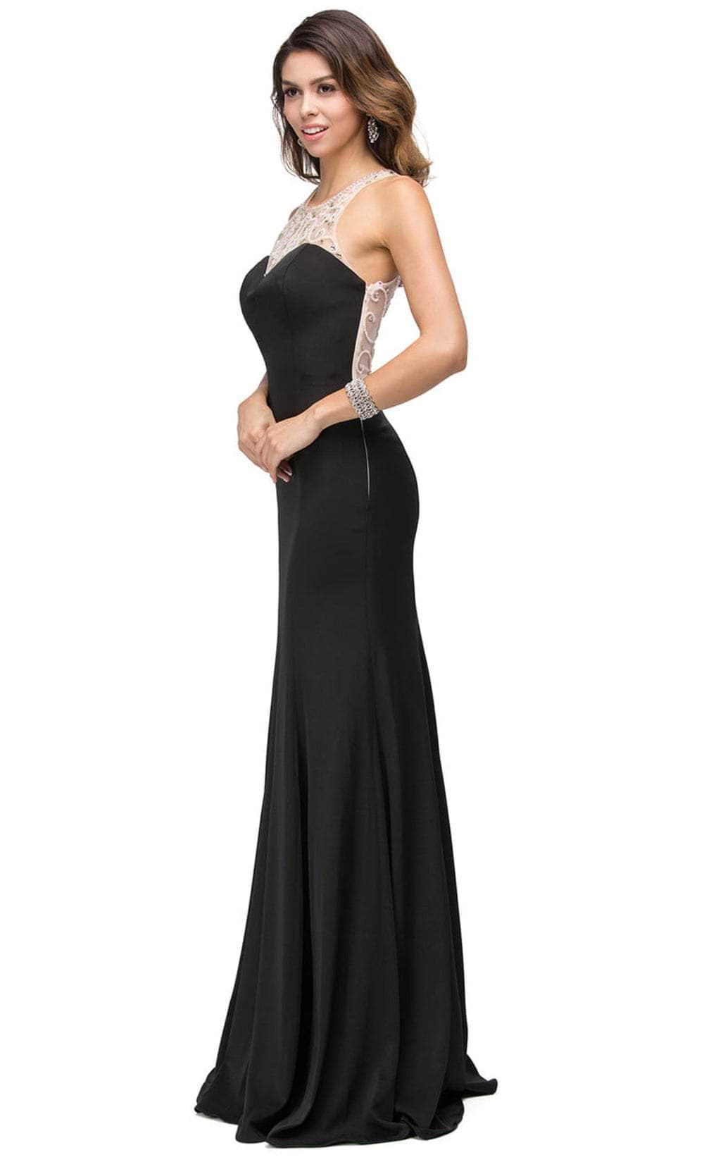 Dancing Queen 9715 - Illusion Jewel Long Dress Evening Dresses XS /  Black
