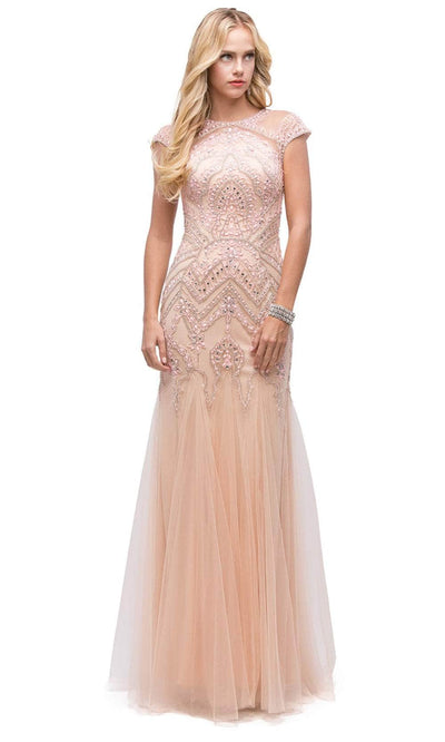 Dancing Queen 9734 - Beaded Embroidered Prom Gown Mother of the Bride Dresses XS /  Blush