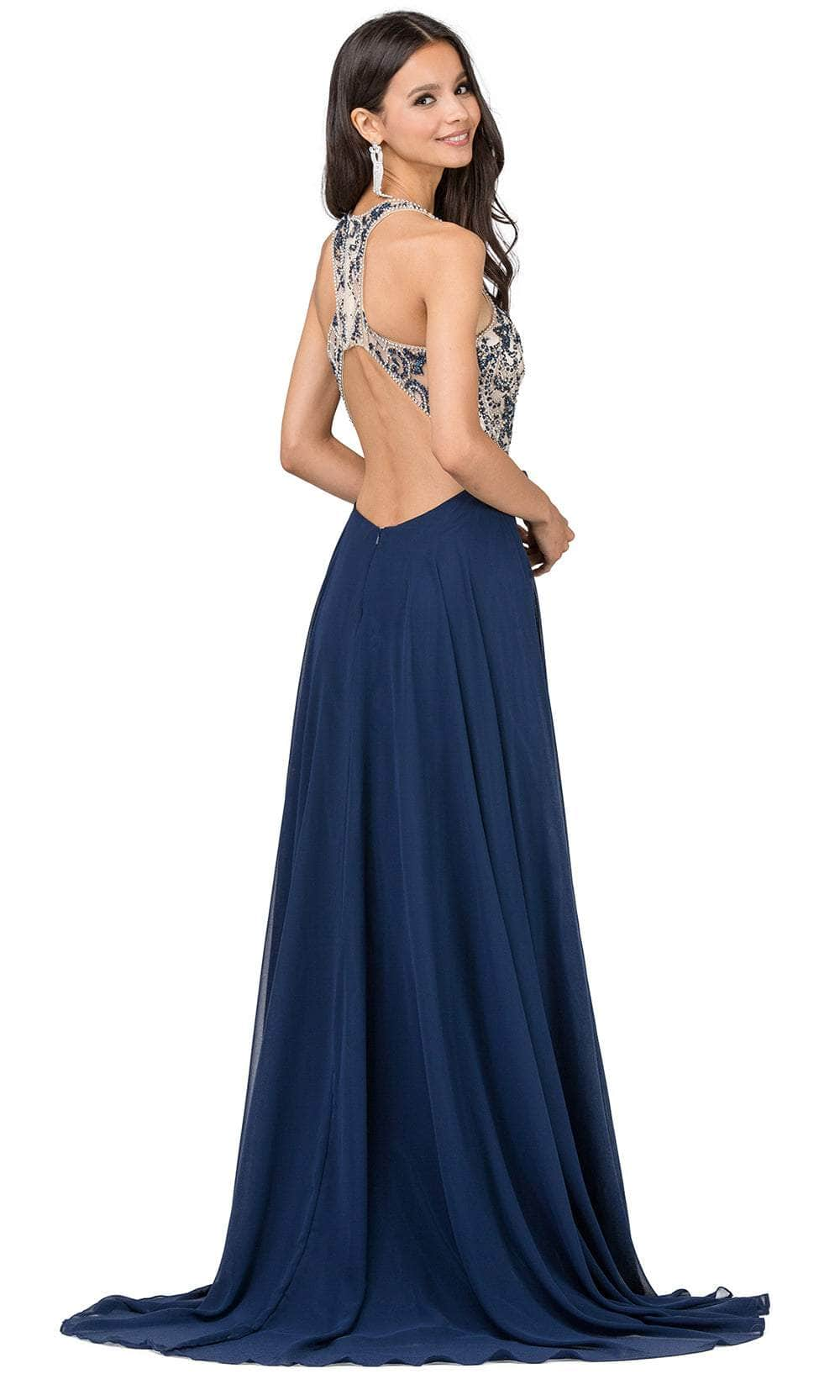 Dancing Queen 9901 - Racer Back Beaded Prom Gown Prom Dresses