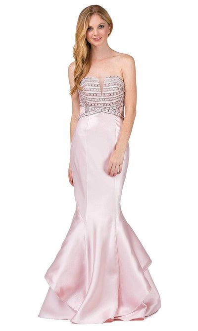 Dancing Queen 9917 - Straight Neckline Prom Gown Prom Dresses XS /  Blush