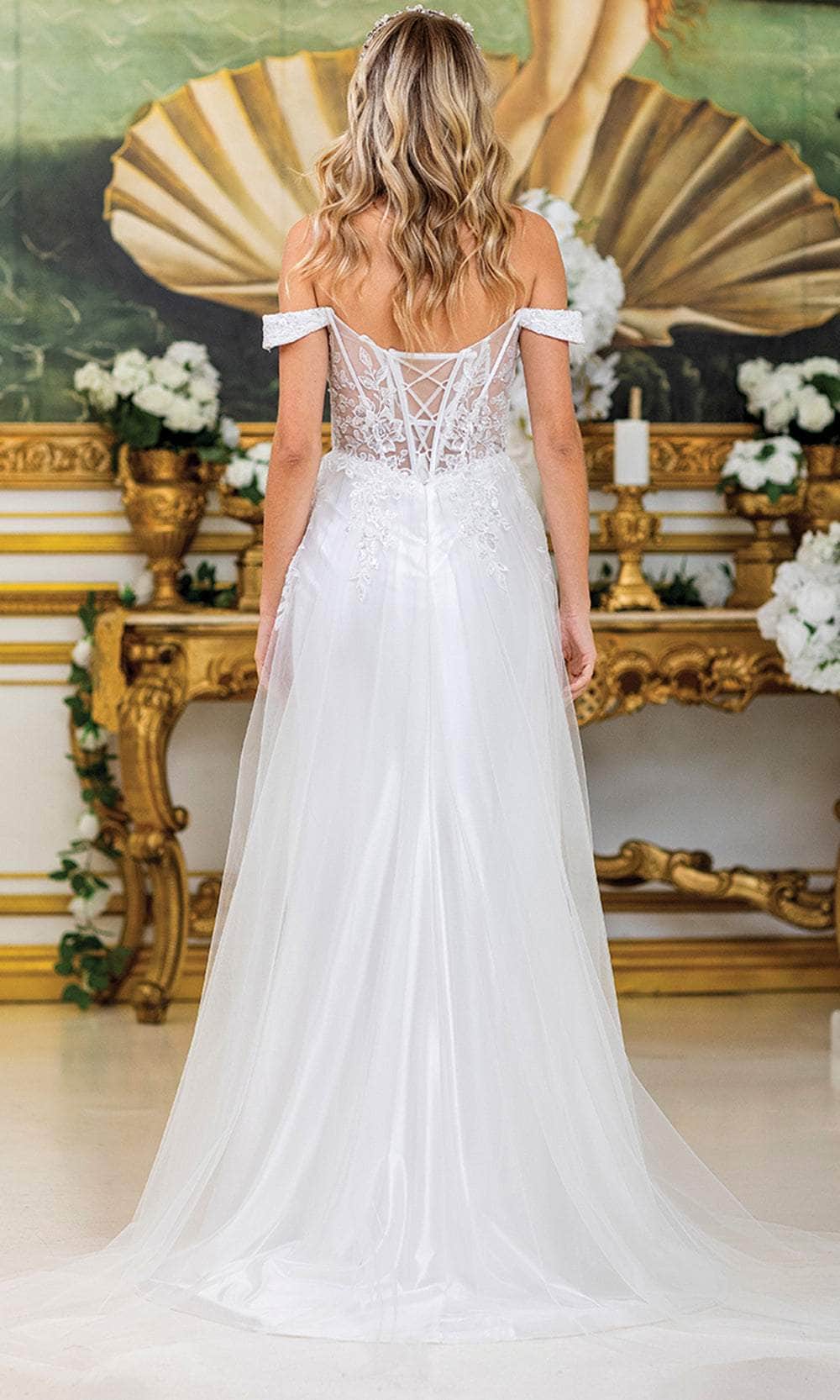 Dancing Queen Bridal 0298 - Off Shoulder Appliqued Bridal Gown Wedding Dresses