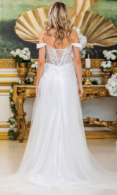 Dancing Queen Bridal 0298 - Off Shoulder Appliqued Bridal Gown Wedding Dresses