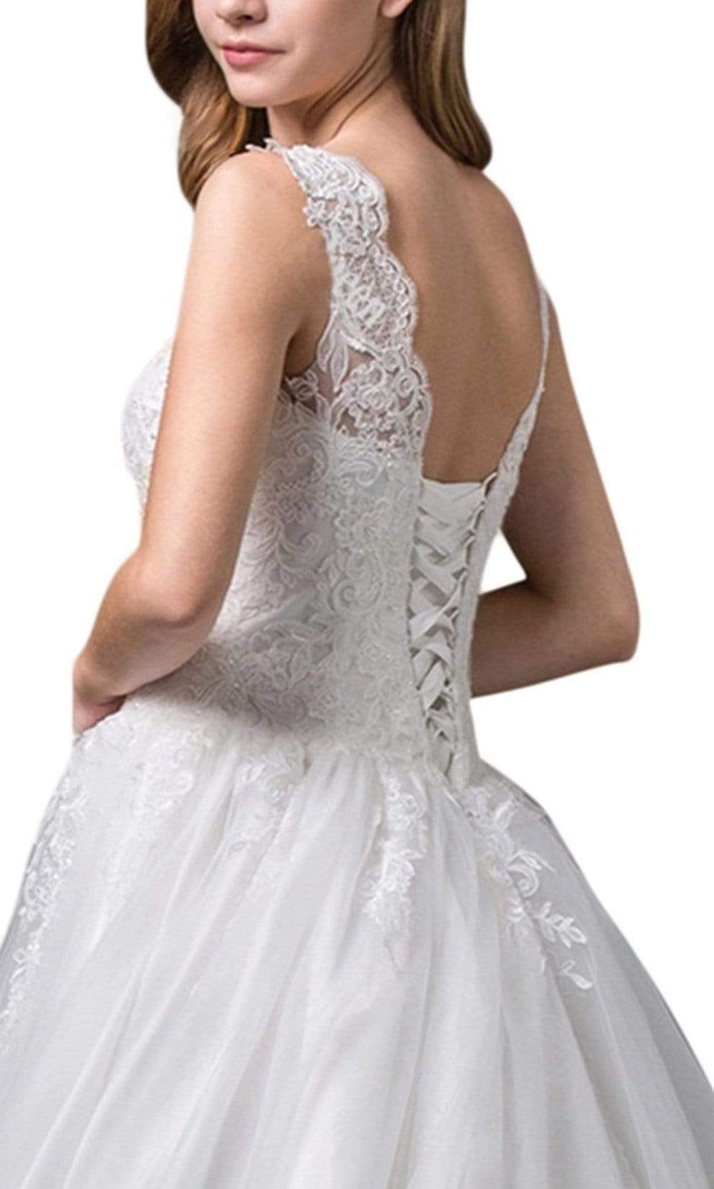 Dancing Queen Bridal - Sleeveless Embroidered Bodice Long Ballgown 71 - 1 pc Off White In Size XS Available CCSALE XS / Off White