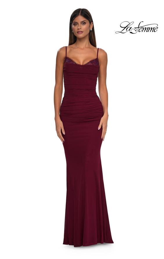La Femme 32357 - Illusion Back Sleeveless Prom Gown
