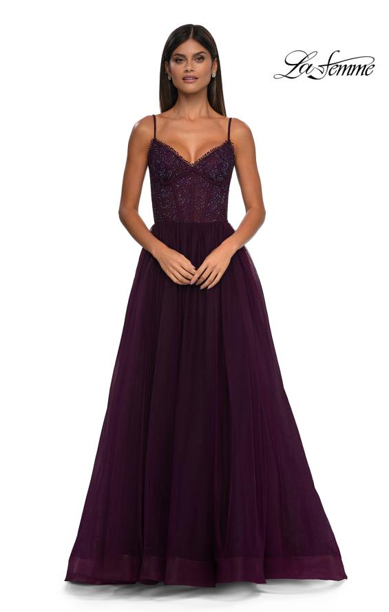 La Femme 32594 - Lace A Line Formal Gown