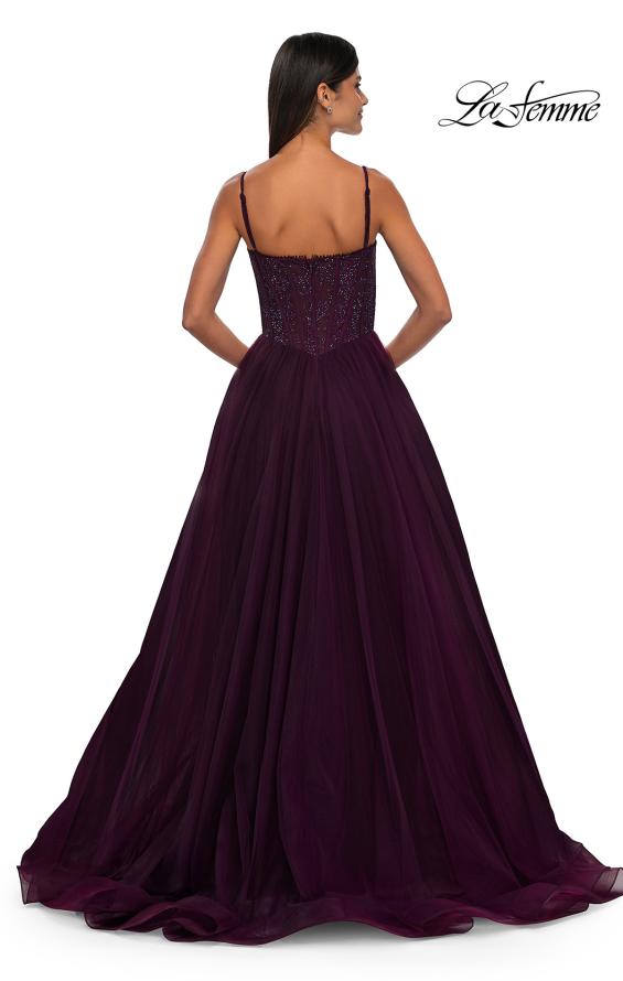 La Femme 32594 - V-Neck A-Line Prom Gown